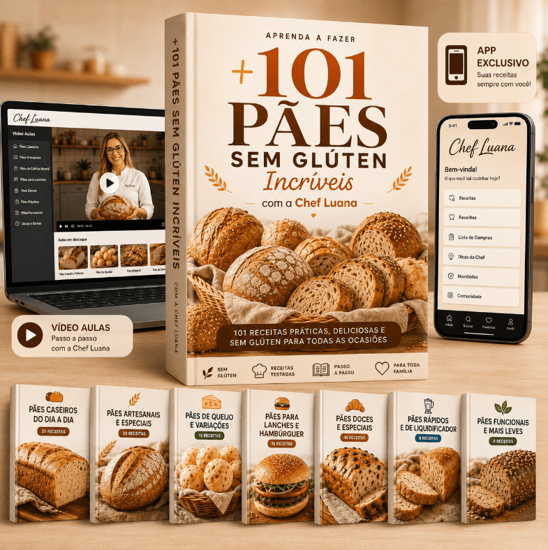 Banner do curso +101 Pães Sem Glúten Incríveis da Chef Luana